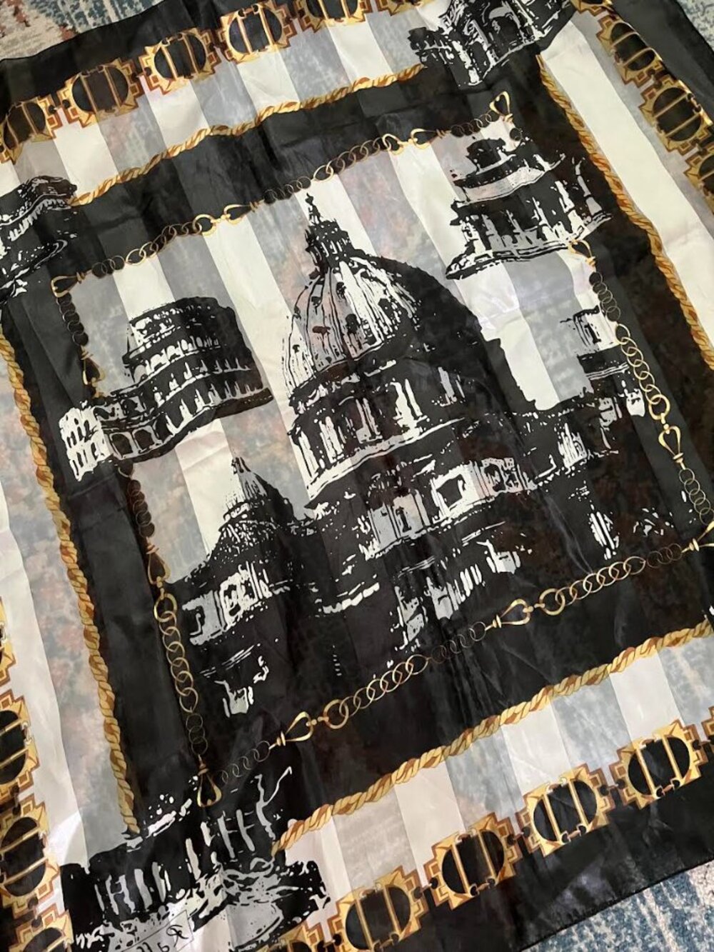 Black White Scarf Italy